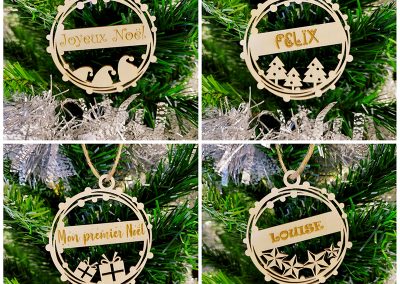 Suspension de Noël : Boules avec texte personnalisé