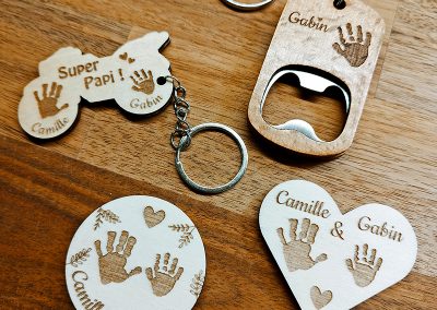 Commande personnalisé avec empreintes de main de Camille et Gabin