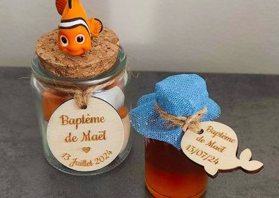 Etiquette de dragées pour le baptême de Maël