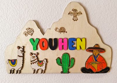 Plaque de porte décorative sur le thème du Pérou pour Youhen