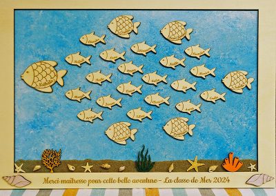 Tableau poissons en remerciements pour la classe de mer de Corbeny