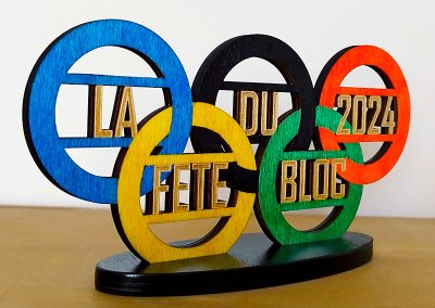 Trophées pour la Fête du bloc 2024 sur le thème des jeux olympiques