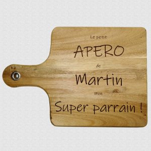 la fee main spire gravure personnalisee planche a decouper parrain grand format