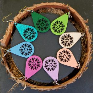 boucles d’oreilles goutte fleurie
