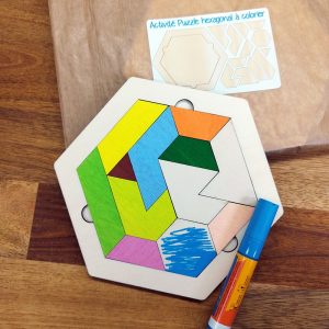 puzzle hexagonal à colorier
