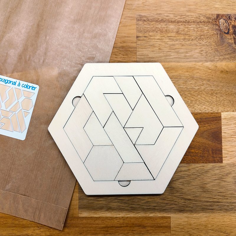 puzzle hexagonal à colorier